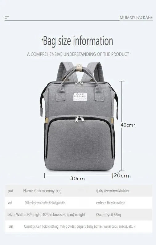 Bolso Pañalera Cuna Sonajero Colchón